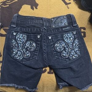 Stylish Black Embellished Women's Miss Me Shorts